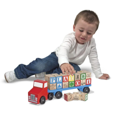 Melissa &amp; Doug Fa készségfejlesztő játék, Betűszállító teherautó kreatív és készségfejlesztő