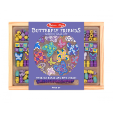 Melissa & Doug Kreatív játék, Fa gyöngy szett, pillangó kreatív és készségfejlesztő