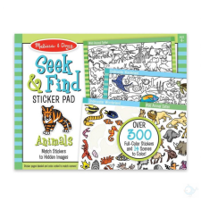 Melissa &amp; Doug , kreatív játék, keresd meg, matrica készlet, állatok kreatív és készségfejlesztő