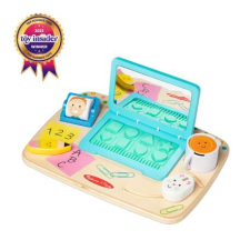 Melissa & Doug Fa játék laptop kisgyermekek számára kreatív és készségfejlesztő