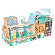 Melissa & Doug Fa játékkészlet kiegészítőkkel A Caféban játszunk - Barista kreatív és készségfejlesztő