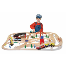 Melissa & Doug Melissa &amp; Doug fa vonatkészlet tárolóval kisvasút