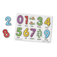 Melissa & Doug Számok - Fa puzzle fogantyúval - Melissa & Doug puzzle, kirakós