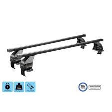 Menabo Omega Black XL fekete acél tetőcsomagtartó zárható KIT02G tetőcsomagtartó