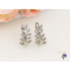  Menire -white gold filled levél alakú fülbevaló fehér cirkóna kövekkel-rodium