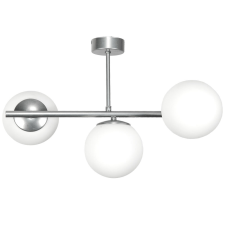  Mennyezeti lámpa, üvegernyős csillár, E14, LED izzó, titán ezüst, 14-912 világítás