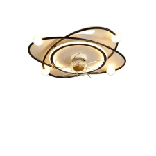  Mennyezeti ventilátor lámpa, távirányító, szabályozható LED, fekete-a, végtelen fényerő világítás