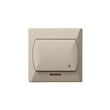 Mentavill Kapcsoló (107j), kereszt, jelzőfény, komplett (Akcent) krém villanyszerelés