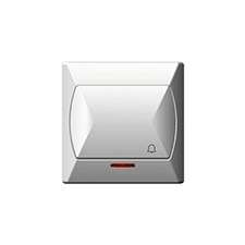 Mentavill Nyomókapcsoló csengőjellel, jelzőfény, komplett (Akcent) feh villanyszerelés