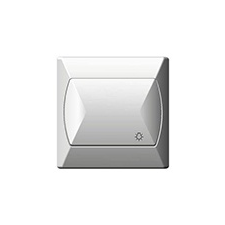 Mentavill Nyomókapcsoló lámpajellel, komplett (Akcent) fehér villanyszerelés