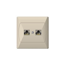 Mentavill RJ45 ISDN aljzat dupla, komplett (Akcent) krém villanyszerelés