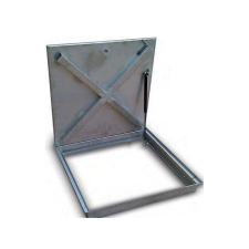 MEO-027 600x600mm rozsdamentes KO33 burkolható aknafedlap gázrugóval és belső vízelvezetéssel medence kiegészítő