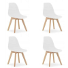 Mercaton 4 székből álló készlet skandináv stílus, Mercaton, Kito, PP, fa, fehér, 46x54.5x80 cm