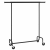 Mercaton Mobil ruhatartó állvány kerekekkel, Mercaton, állítható, acél, fekete, max. 136 kg, 110-150x45x160 cm, 110-150x45x160 cm