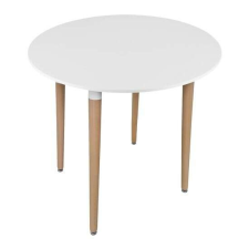 Mercaton Skandináv stílusú asztal, Mercaton, Kami, kerek, MDF és fa, fehér, 80x74 cm bútor