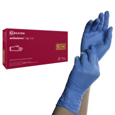  Mercator ambulance high risk latex púdermentes vizsgálókesztyű Kék XL
