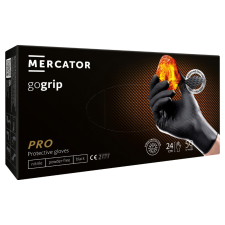 Mercator GoGrip Black púdermentes nitril védőkesztyű fekete 50db védőkesztyű
