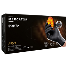 Mercator Medical MERCATOR gogrip Fekete dupla vastag munkavédelmi nitril kesztyű, 50db - XXL