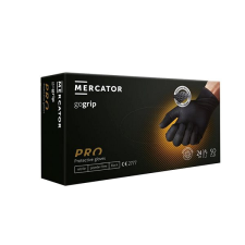 Mercator Medical MERCATOR gogrip prémium kesztyű, fekete, 50 db, M védőkesztyű