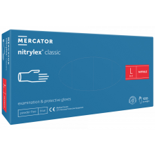 Mercator Medical Nitrylex Classic Blue Kék Púdermentes Nitril kesztyű - L védőkesztyű
