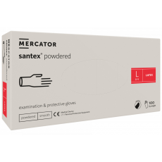 Mercator Medical Santex Smooth Fehér Púderes Latex Vizsgáló kesztyű - L