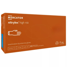 Mercator Medical Zrt MERCATOR Nitrylex high risk,nitril púdermentes naracs színű vizsgálókesztyű,vastag,hosszú mandzsetta,polimerizált belső,magas biztonsági szintű M