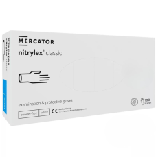 Mercator Medical Zrt MERCATOR Nitrylex white nitril púdermentes fehér vizsgálókesztyű M