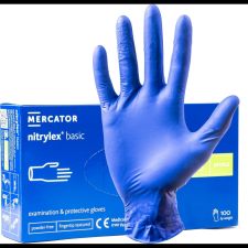 Mercator Nitrylex basic dark blue púdermentes nitril vizsgálókesztyű, M méret ( ) védőkesztyű