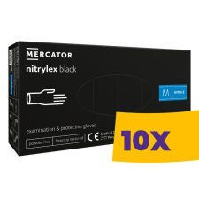 Mercator Nitrylex Black púdermentes nitril vizsgálókesztyű fekete 100db (Karton - 10 csomag) védőkesztyű