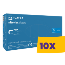 Mercator Nitrylex Classic Blue púdermentes nitril vizsgálókesztyű kék 100db (Karton - 10 csomag) védőkesztyű