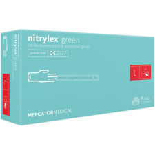 MERCATOR nitrylex green púdermentes kesztyű L 100db (Előrendelhető) gyógyászati segédeszköz