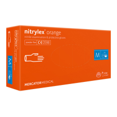 Mercator Nitrylex Orange púdermentes nitril vizsgálókesztyű narancssárga 100db
