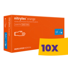Mercator Nitrylex Orange púdermentes nitril vizsgálókesztyű narancssárga 100db (Karton - 10 csomag) védőkesztyű