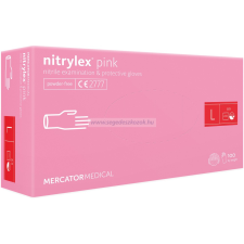 MERCATOR nitrylex pink púdermentes nitril kesztyű L 100db (Előrendelhető) gyógyászati segédeszköz