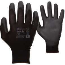  MERCATOR Tech black+black PU mártott munkavédelmi kesztyű 12pár - 7/S