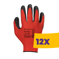 Mercator Tech Red&Black latex mártott kesztyű (Karton - 12 pár)