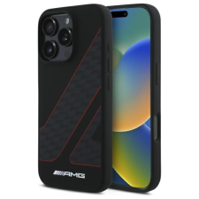 Mercedes AMG AMHMP16L2SCFR Checkered Flag Pattern MagSafe-kompatibilis keménytok iPhone 16 Pro - fekete tok és táska