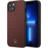 Mercedes CG MOBILE MERCEDES-BENZ LEATHER STARS PATTERN szilikon telefonvédő (valódi bőr hátlap) BORDÓ Apple iPhone 13 mini (MEHCP13SPSQRE) (3666339020613)