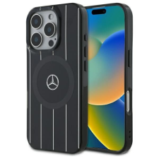 Mercedes MEHMP16L23HRSK MB Double Layer Crossed Lines MagSafe keménytok iPhone 16 Pro - fekete tok és táska