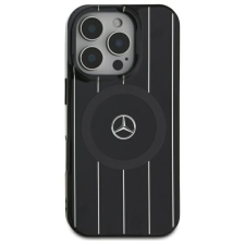 Mercedes MEHMP16S23HRSK MB Double Layer Crossed Lines MagSafe-kompatibilis keménytok iPhone 16 - fekete tok és táska