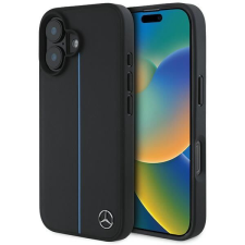 Mercedes MEHMP16S23RURBK MB Blue Line Leather MagSafe keménytok iPhone 16 - fekete tok és táska