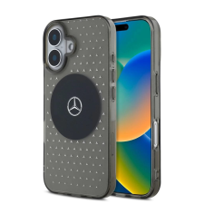 Mercedes Mercedes PC/TPU Star Pattern MagSafe tok iPhone 16 készülékhez fekete tok és táska