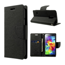 Mercurycase MERCURY Fancy Diary tok álló, bőr hatású (FLIP, oldalra nyíló, bankkártya tartó, asztali tartó funkció) FEKETE [Samsung Galaxy S5 mini ... tok és táska