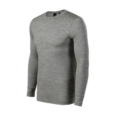  Merino Rise LS póló férfi sötétszürke melírozott S