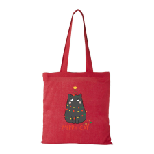  Merry Cat - Bevásárló táska Piros egyedi ajándék