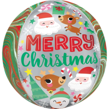 Merry Christmas Gömb Fólia lufi 40 cm party kellék