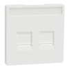  MERTEN Fedlap, 2xRJ45 moduláris betétekhez, feliratozható, System-D, mattfehér MTN4564-6037 Schneider