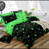 merystyle 7 részes ágyneműhuzat szett csillag mintával - fekete-zöld