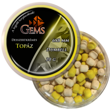 merystyle Gems Topáz desszertkrémes dumbell horgászcsali 6x8 mm - sárga/fehér (20 g) bojli, aroma