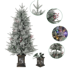  Mesterséges karácsonyfa, 150 LED -es lámpák, hópehely alap, Hópehely -alap műfenyő